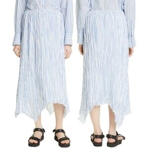 NWT Vince Stripe Crushed Handkerchief Hem Midi Skirt